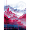 Psy-Art - Temple over Mountain Landscape