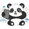 Cute Panda Takes Selfie – Funny Motif