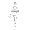 Yoga silhouette in lotus step