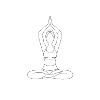 Zen silhouette of yoga pose