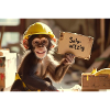 Construction Helmet Monkey: Very funny