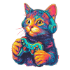 Funny Cat Gaming Gamer