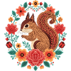 Squirrel in the Flower Circle