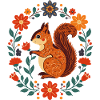 Flower Wreath Squirrel