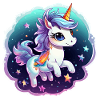 Kosmisches Einhorn mit Schal