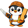 Penguin, Craftsman, Carpenter, Carpenter, Woodwork