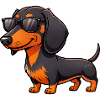 Cool dachshund with sunglasses summer friend