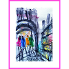 Aquarelle de style urbain, abstraite