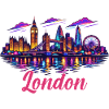 Neon London Skyline