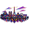 Paris Neon Skyline City France