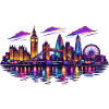 Neon London Skyline Night