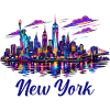 Neon New York Skyline