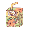 Sjove orange tog med håndlod Power Juice Box