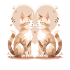 Duo de chats dans le cœur