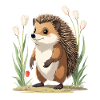 Igel im Tulpenbeet