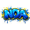 NOA-GRAFFITI-NAME FÜR PERFEKTES GESCHENK DRUCKBAR
