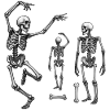 SKELETONS DANCER #1 - black & white