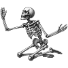 KNEELING SKELETON - black & white