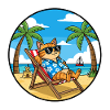 Cool Cat Beach Vacation Summer Vibes
