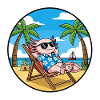 Cool Axolotl Beach Vacation Summer Vibes