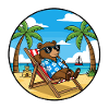 Coole Bear Beach Urlaubs-Sommerstimmung
