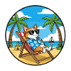 Coole Corgi-Strandferien-Sommerstimmung