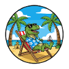 Coole Dinosaurier-Strandferien-Sommervibes
