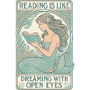 Mermaid Mermaid Reading Dreaming Books Gift