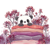 Panda on sweet macaron cake