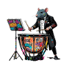 Timpani graffiti rat on drums