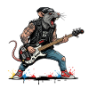 Ratte Rock-Gitarrist im Lederpunk