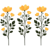Three Golden Flower Sprigs