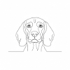 Beagle Linienporträt Kopf
