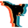 Retro Judo Karate Kampfsport-Silhouetten-Geschenk