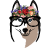 Süßer Sibirischer Husky-Blumenkranz-Hund-Mutter-Liebhaber