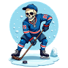 Skelett Eishockeyspieler Nummer 99 Wintersport