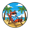 Cool Fox Beach Vacation Summer Vibes