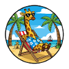 Coole Giraffe-Strandurlaub im Sommer
