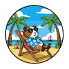 Coole Meerschweinchen-Strandurlaubs-Sommervibes