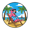 Coole Flamingo-Strandurlaubs-Sommerstimmung