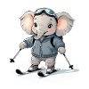 Sweat à capuche éléphant skiant