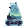 Polarbär mit Berglandschaft Innenmotiv