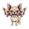 Cerberus Chihuahua - Cool Pet Logo