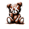 Broken Sad Teddy Graffiti Art