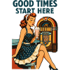 Rockabilly 50s Diner Milkshake Jukebox Retro