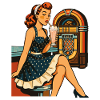 Rockabilly 50s Diner Milkshake Jukebox Retro