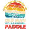 Old man with pickleball paddle