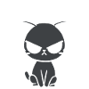 Chat noir grognon