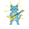 Blauer Katzen Gitarrist
