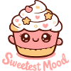 Süßes Cupcake-Motiv mit Herzen